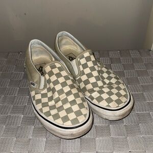 Green checkered vans size 7.5 W